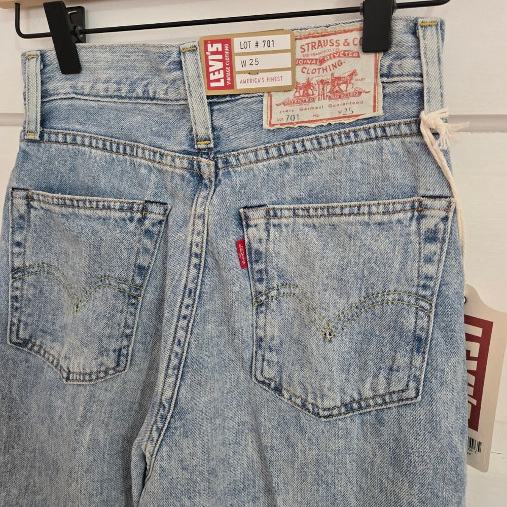 Levi's Vintage 1950's 701 Women's Jeans BIG E Stone Wash Size 25 NWT - Picture 6 of 13